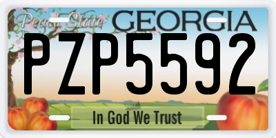 GA license plate PZP5592