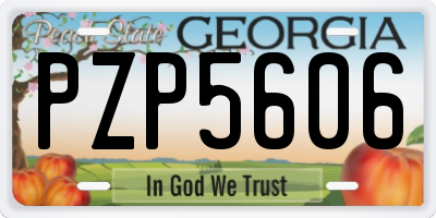 GA license plate PZP5606