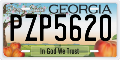 GA license plate PZP5620