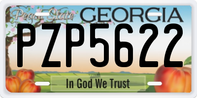 GA license plate PZP5622