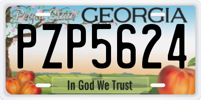 GA license plate PZP5624