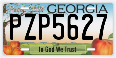 GA license plate PZP5627