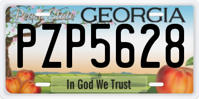 GA license plate PZP5628