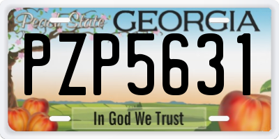 GA license plate PZP5631