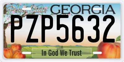 GA license plate PZP5632