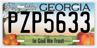 GA license plate PZP5633