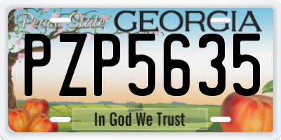 GA license plate PZP5635