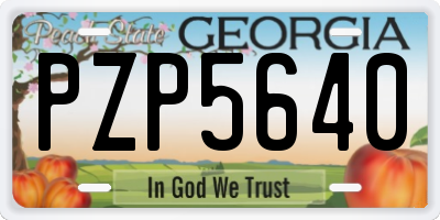 GA license plate PZP5640