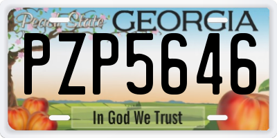 GA license plate PZP5646