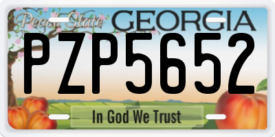 GA license plate PZP5652