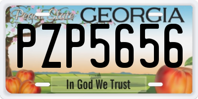 GA license plate PZP5656