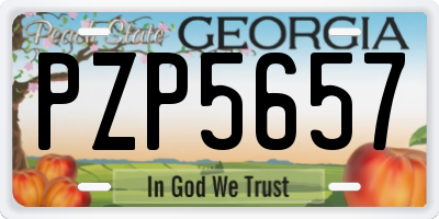 GA license plate PZP5657