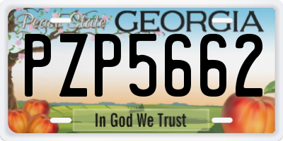 GA license plate PZP5662