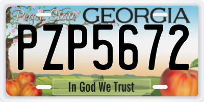 GA license plate PZP5672