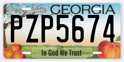 GA license plate PZP5674