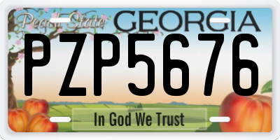 GA license plate PZP5676