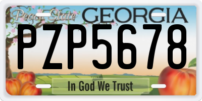 GA license plate PZP5678