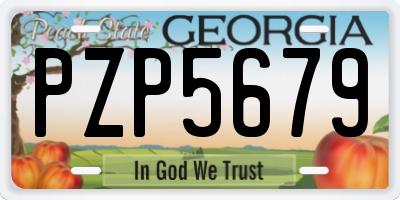 GA license plate PZP5679