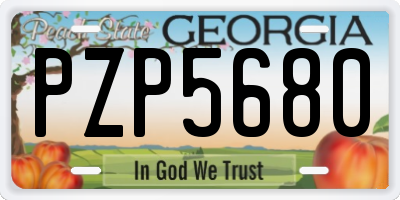 GA license plate PZP5680