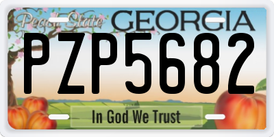 GA license plate PZP5682