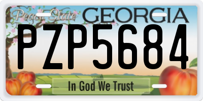 GA license plate PZP5684