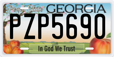 GA license plate PZP5690