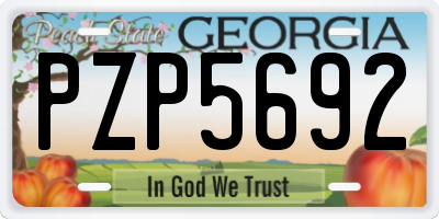 GA license plate PZP5692