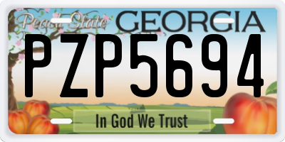 GA license plate PZP5694