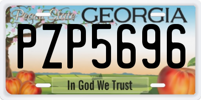 GA license plate PZP5696