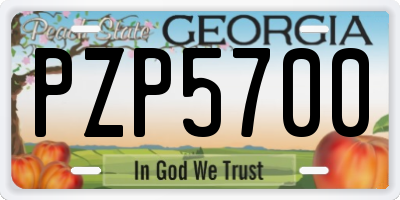 GA license plate PZP5700