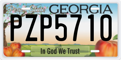 GA license plate PZP5710