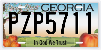 GA license plate PZP5711