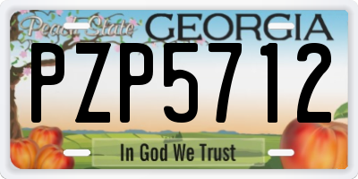 GA license plate PZP5712