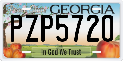 GA license plate PZP5720