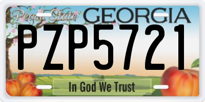 GA license plate PZP5721