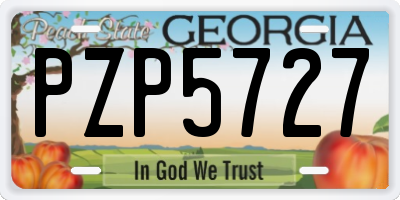 GA license plate PZP5727