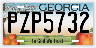 GA license plate PZP5732