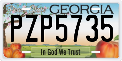GA license plate PZP5735