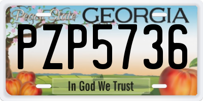 GA license plate PZP5736