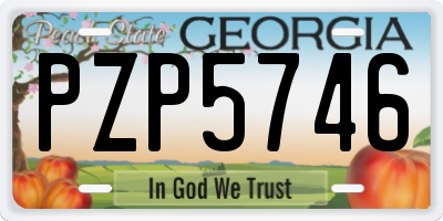 GA license plate PZP5746