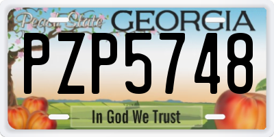 GA license plate PZP5748
