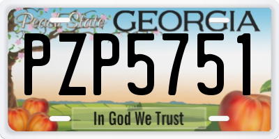 GA license plate PZP5751