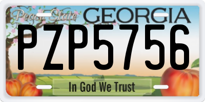 GA license plate PZP5756