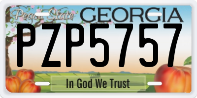 GA license plate PZP5757