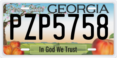 GA license plate PZP5758