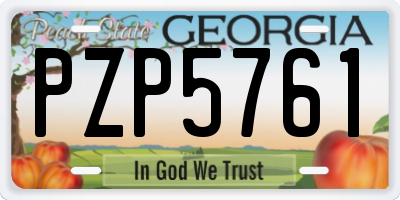 GA license plate PZP5761
