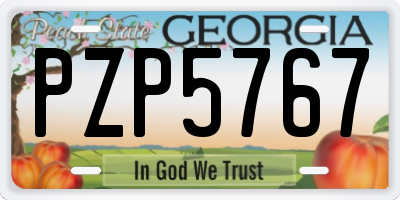 GA license plate PZP5767