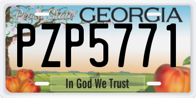 GA license plate PZP5771