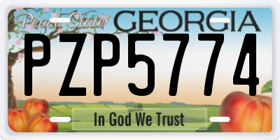 GA license plate PZP5774