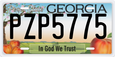 GA license plate PZP5775